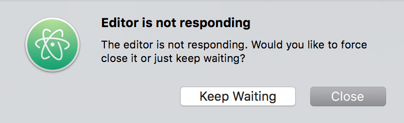 Atom not responding