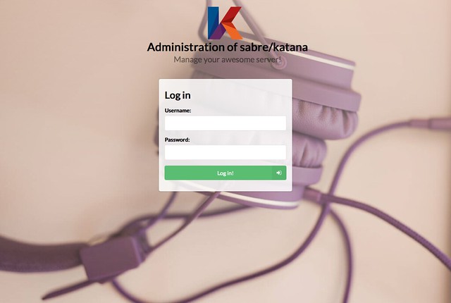 Login page