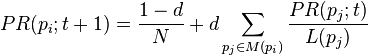 PageRank formula