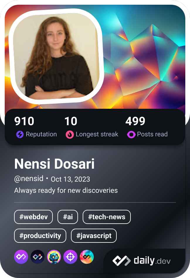 Nensi Dosari's Dev Card