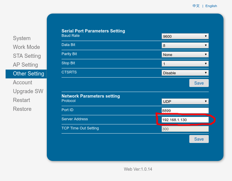 Change Listening UDP IP