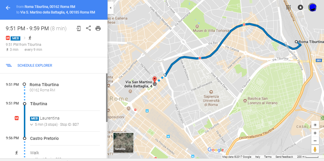 Embassy from Roma Tiburtina