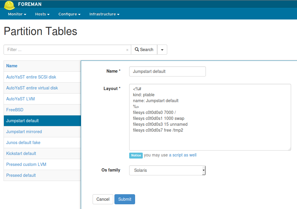 Partition tables