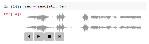 Example of SampleBuf display in a Jupyter Notebook