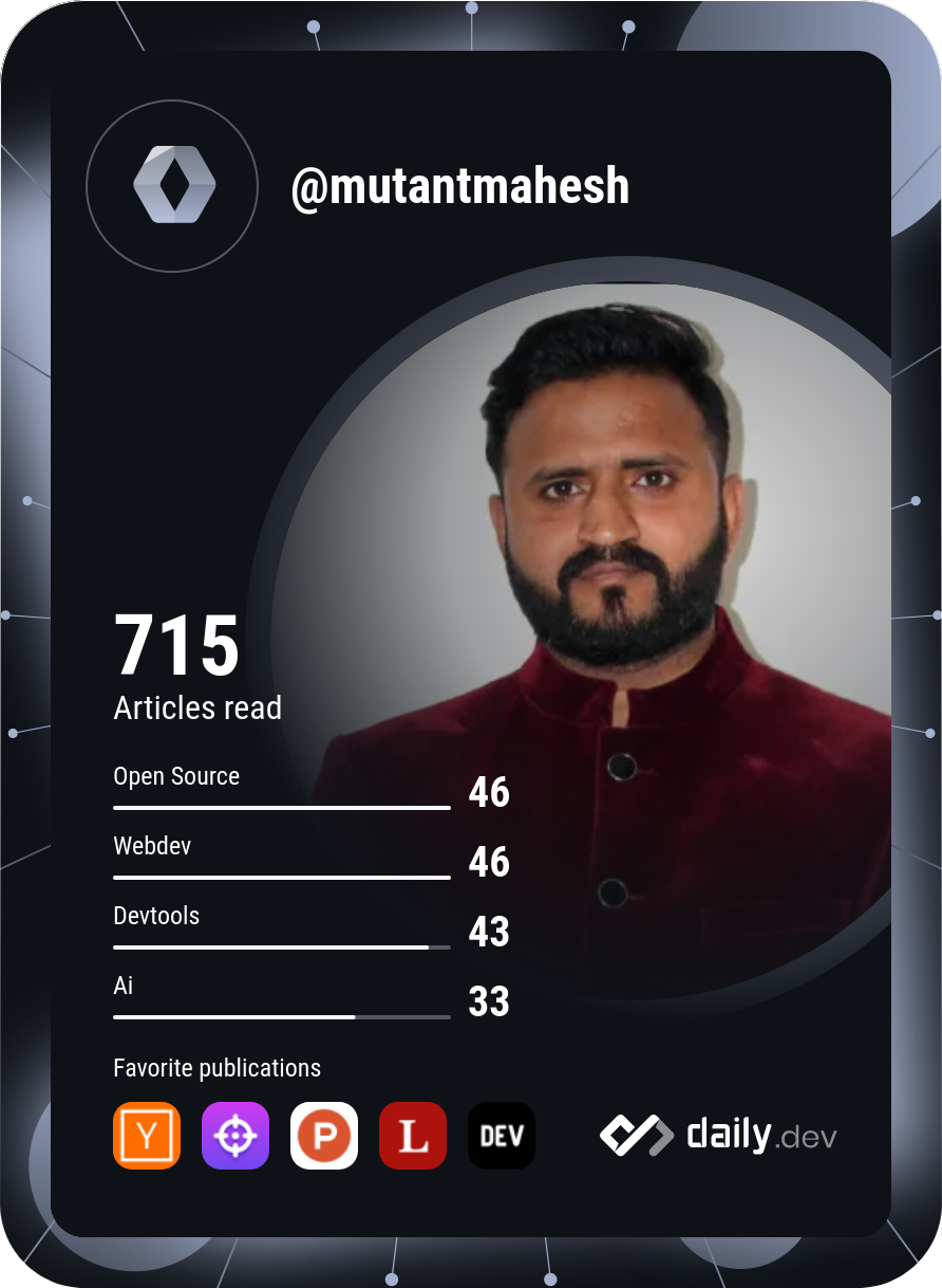 Mahesh Sankhala's Dev Card