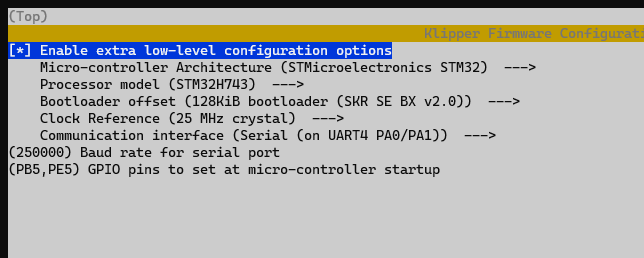 Klipper Firmware Configuration