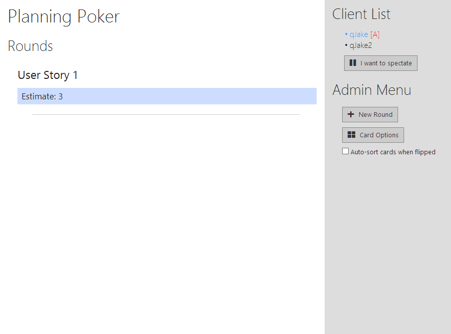 Planning Poker Screenshot