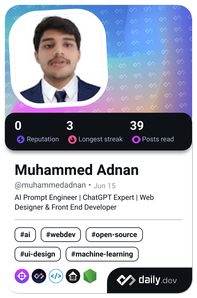 Muhammed Adnan's Dev Card