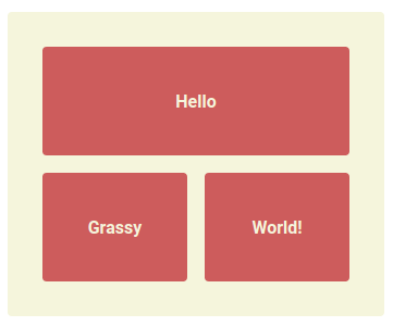 A grid with two columns. The first column has one cell; the second column has two cells.