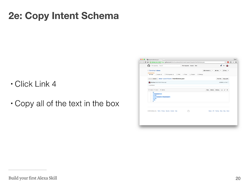 Step 2e: Copy Intent Schema