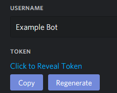 Bot token area