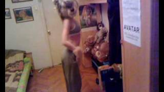 Sexy girl dance in fursuit head