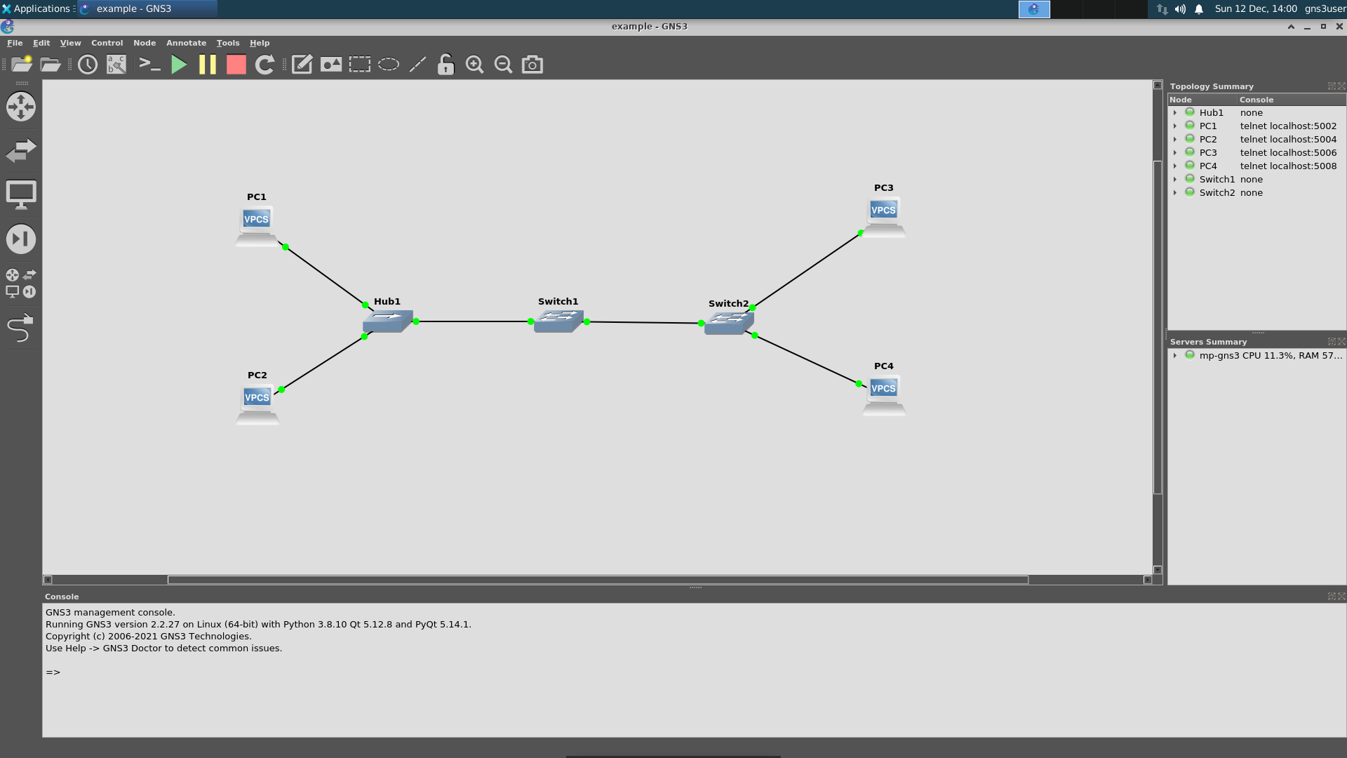 Basic GNS3 topology