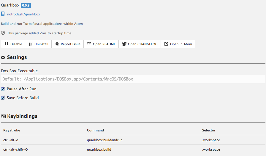 Image depicting Quarkbox's Settings