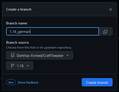 Create Branch