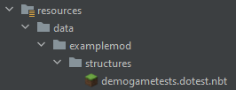 IntelliJ IDEA project view of template structure file