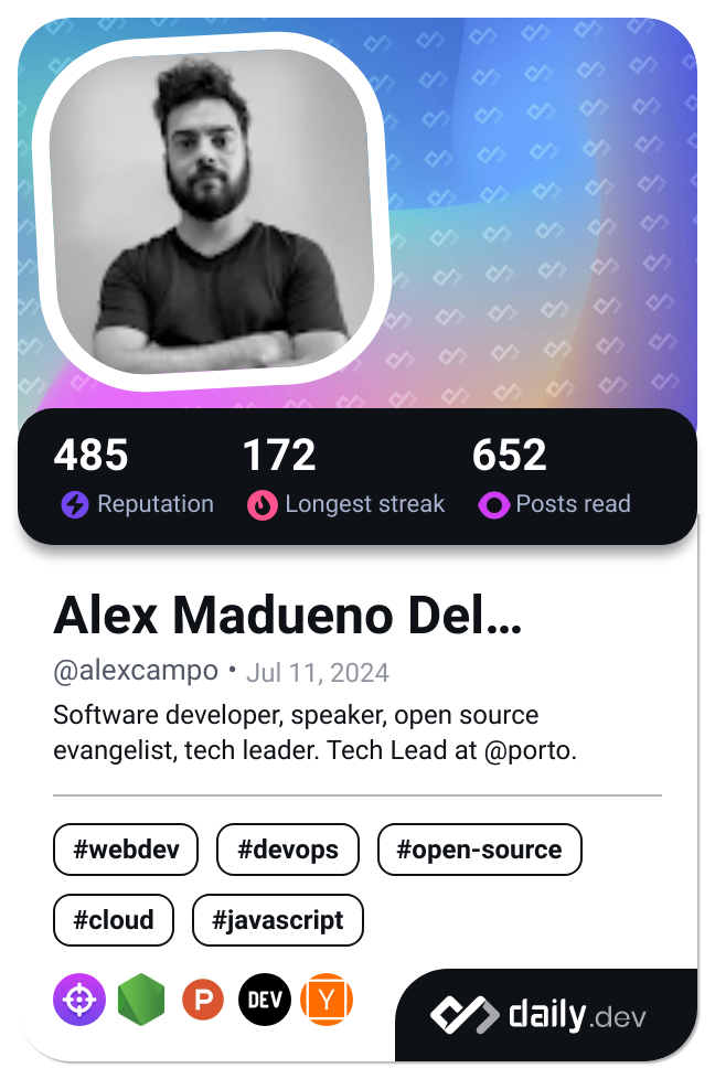 Alex Madueno Del Campo's Dev Card