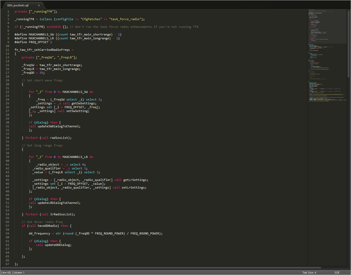 SQF Syntax Highlighter