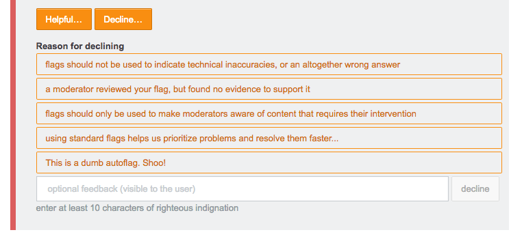 "Decline..." flag menu.