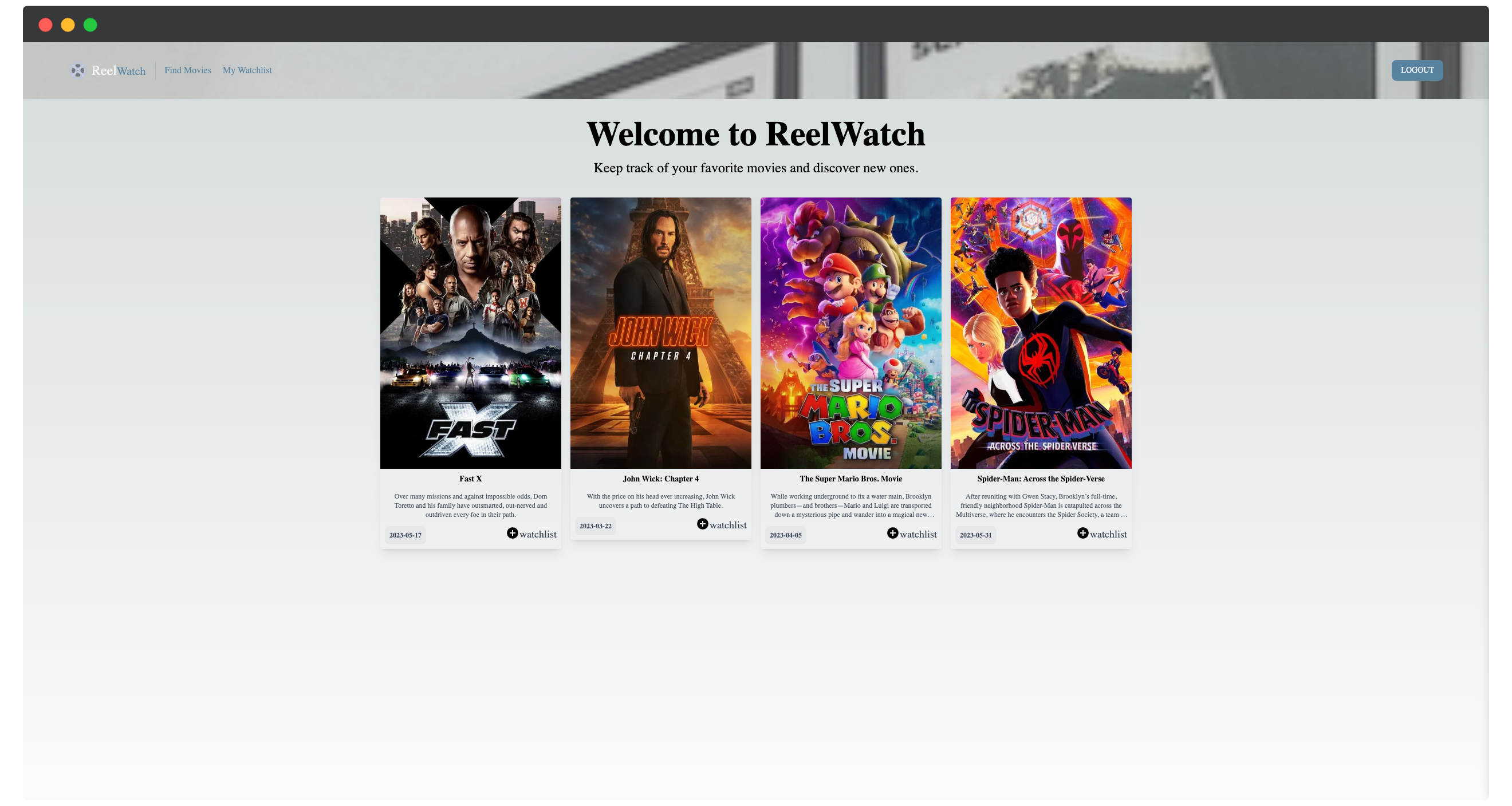 ReelWatch:Movie Watchlist