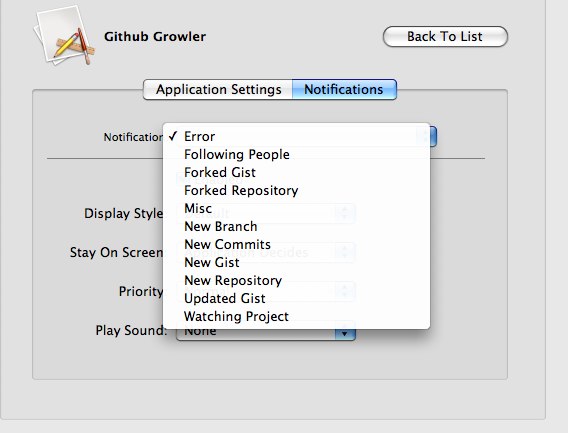 Github Growler Preferences