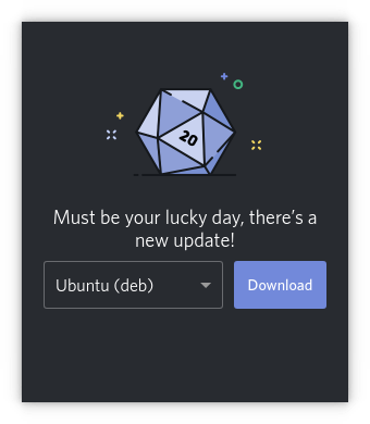 Discord update screen