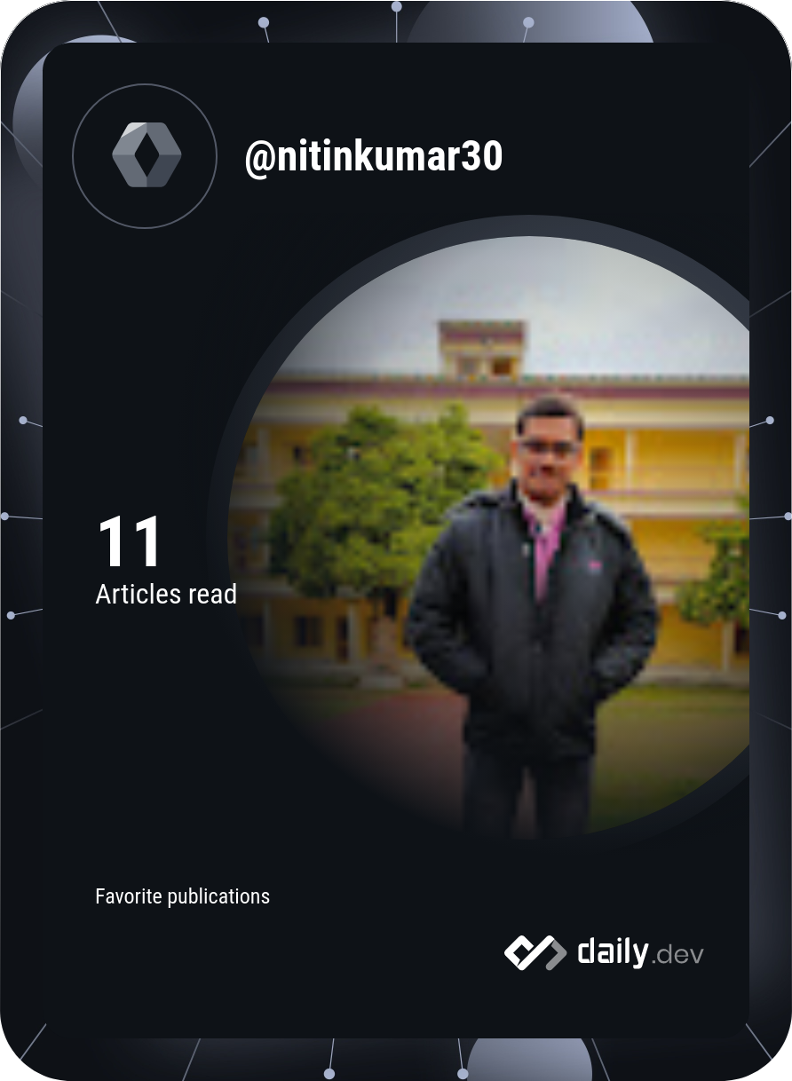 Nitin Kumar's Dev Card