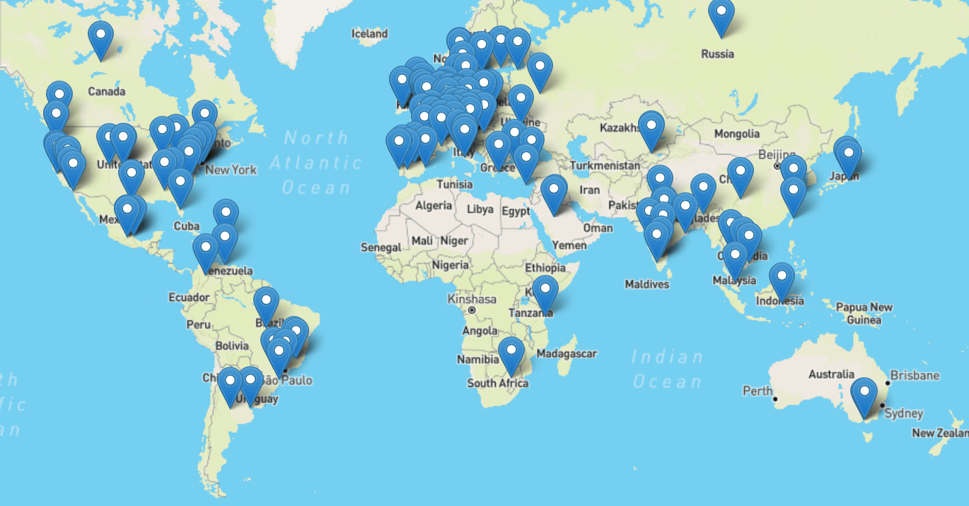 Contributors map