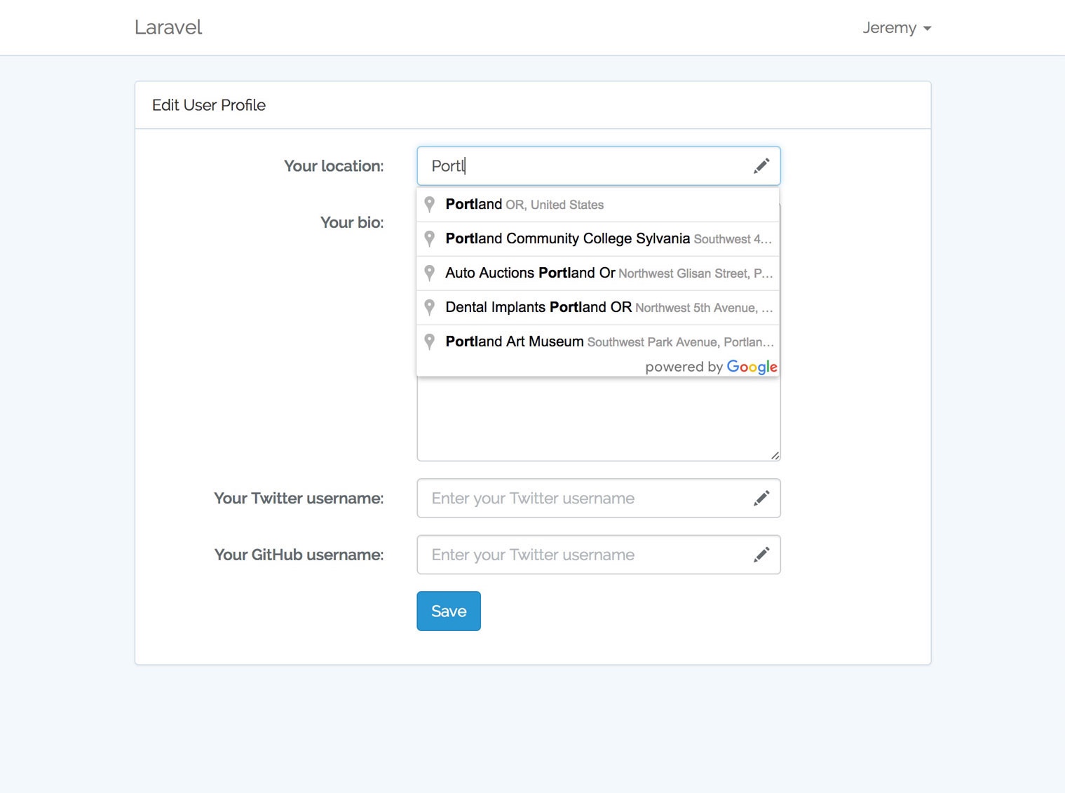 Find Location Using Google Maps API v3