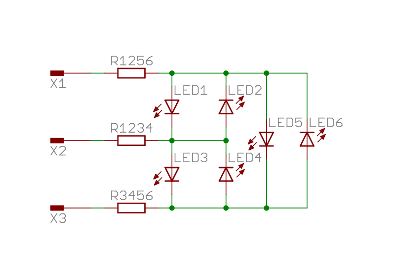 Three LED charlieplex circuit