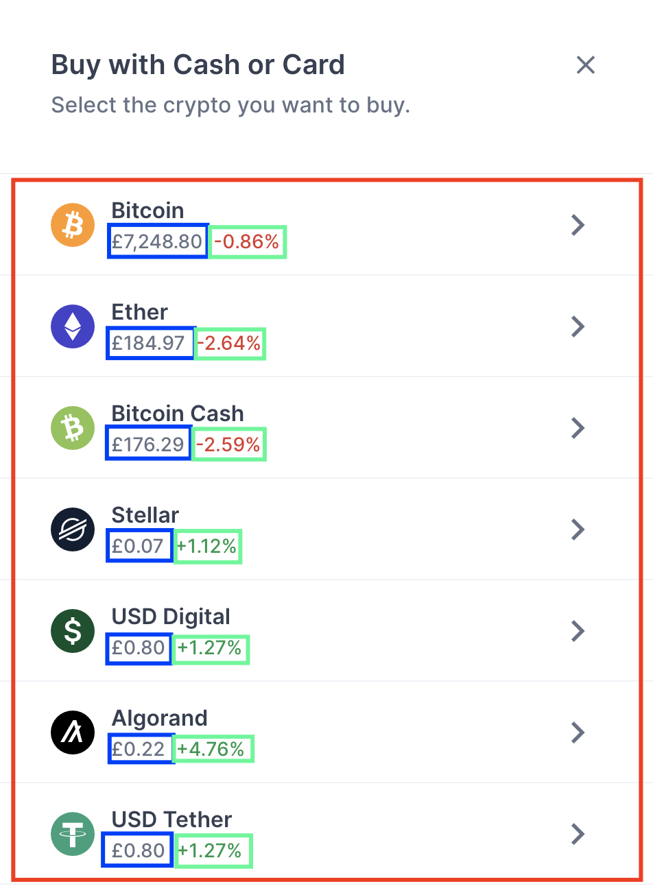 Crypto selection