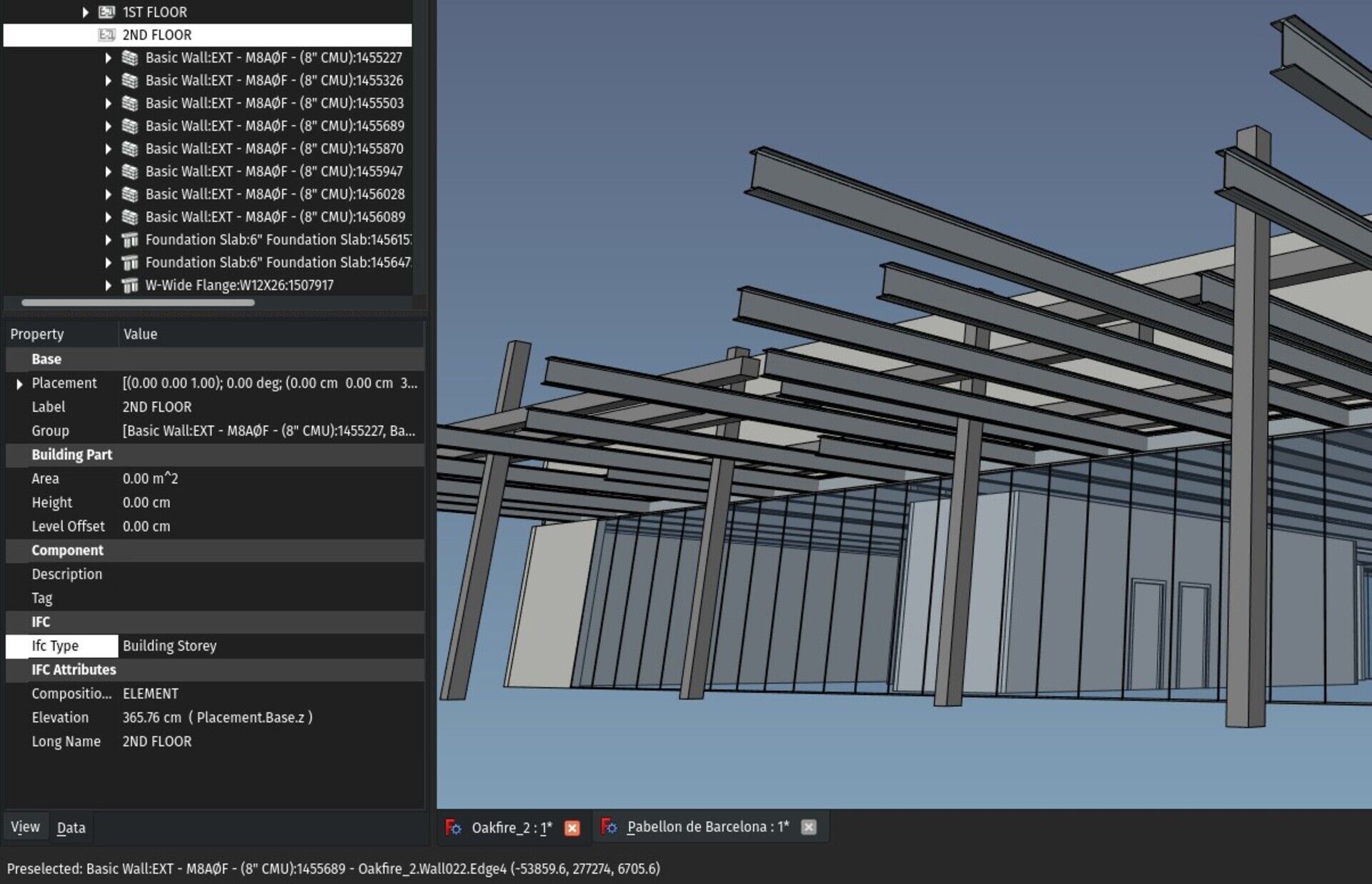 Dynamic IFC attributes as they appear in the FreeCAD UI