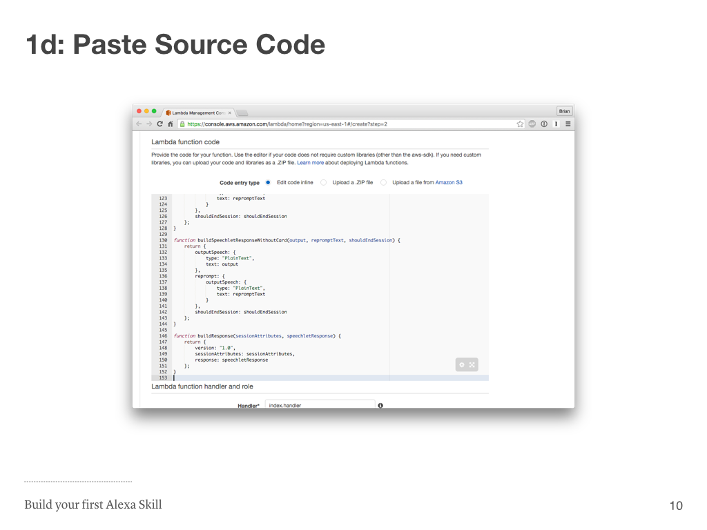 Step 1d: Paste Source Code