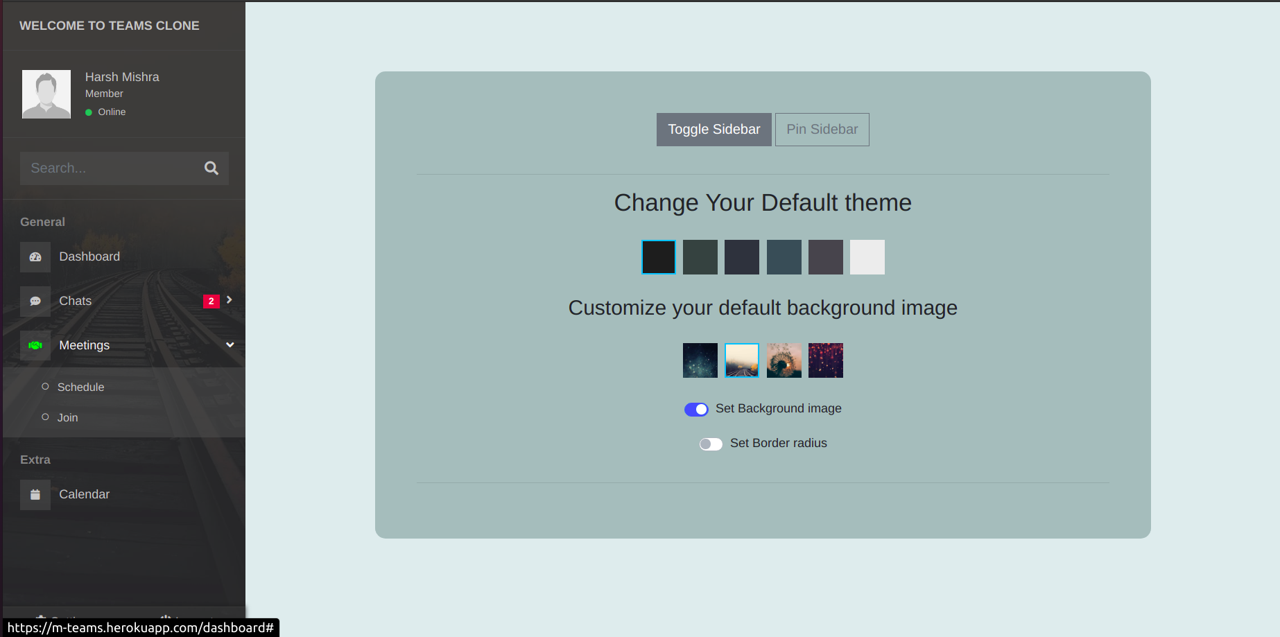 themes settings