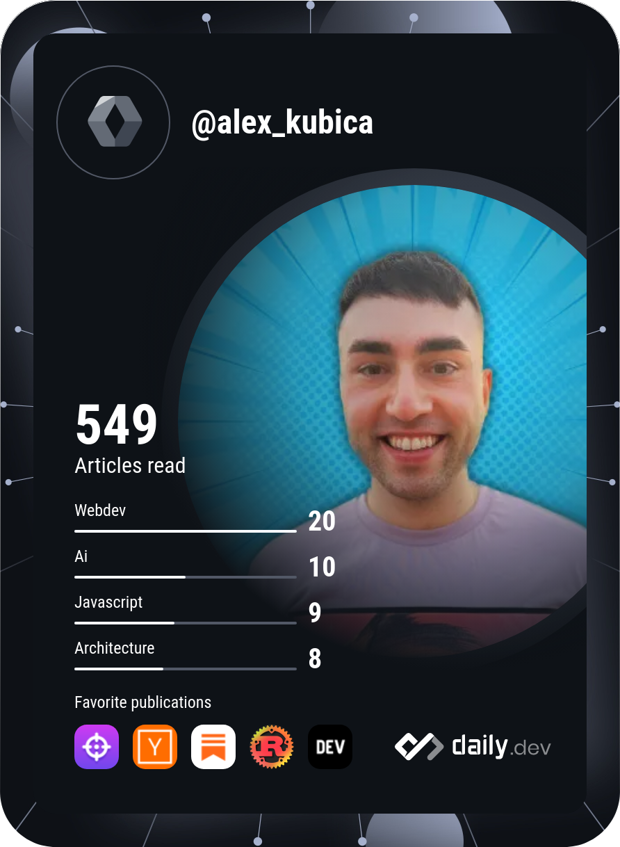 Alex Kubica's Dev Card