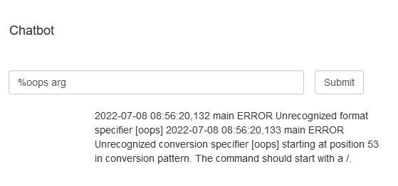 Chatbot Oops Arguments