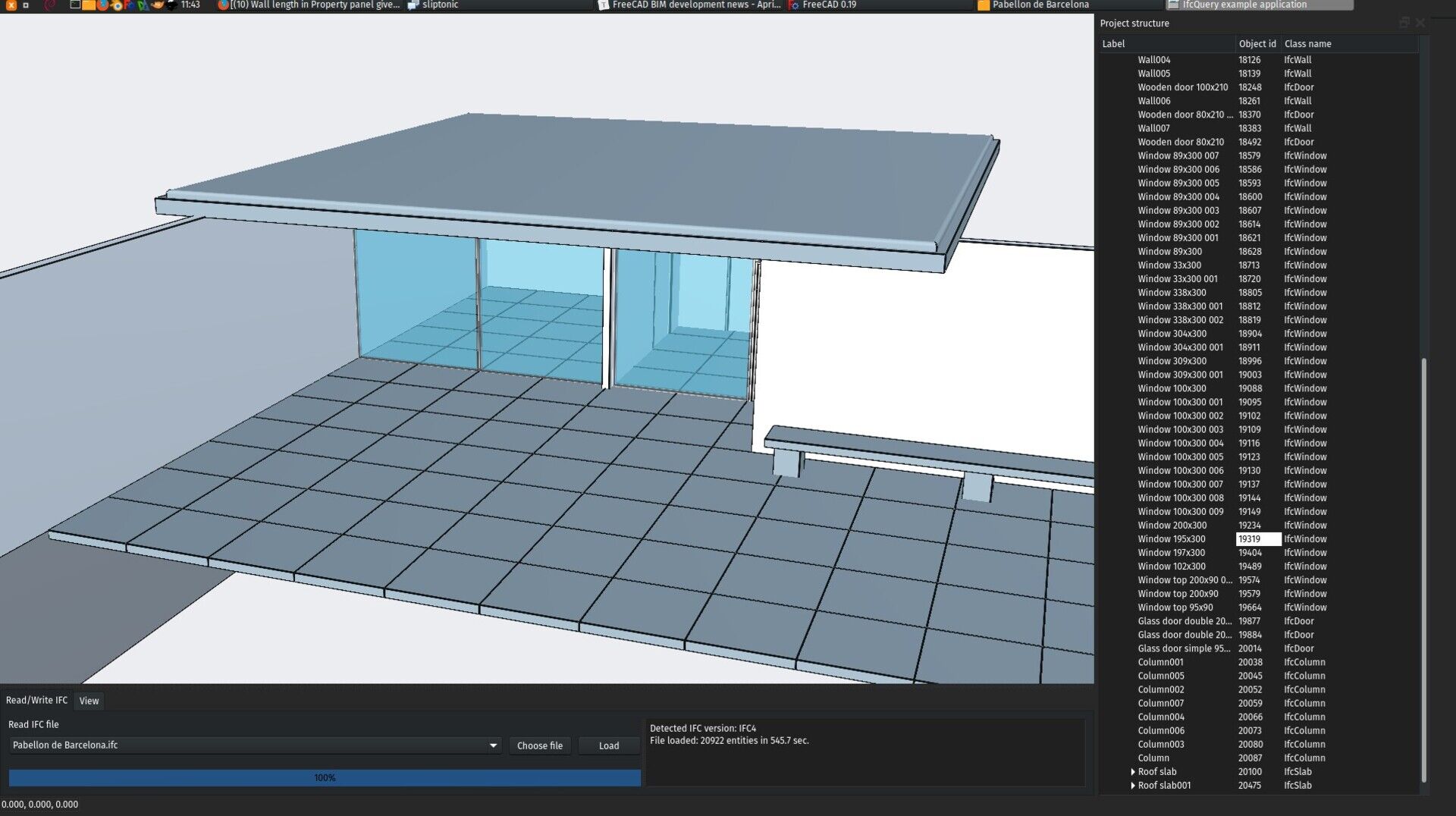 Transparency appearing in an IFC model viewed in IFC++