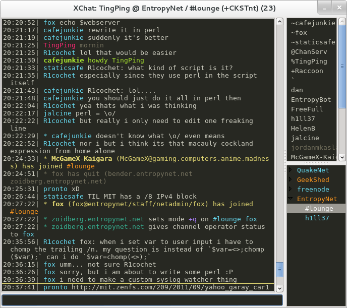 XChat Monokai Theme Example Screenshot