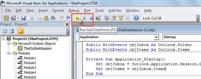 Run VBA Code