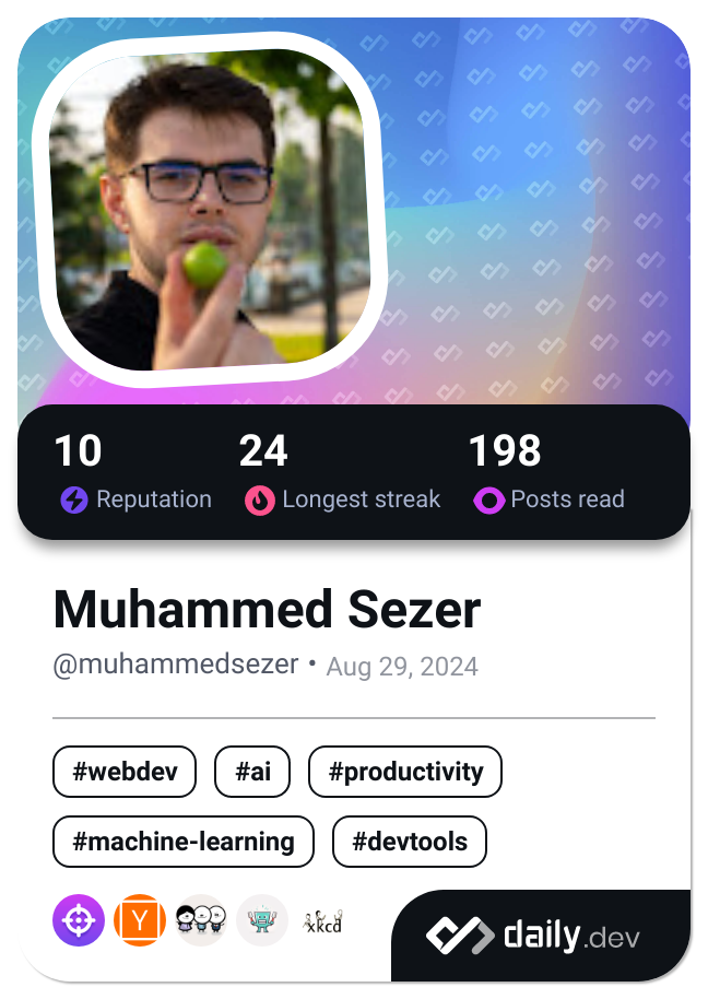 Muhammed Sezer's Dev Card