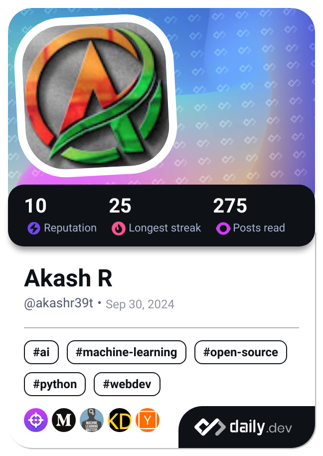 Akash R's Dev Card