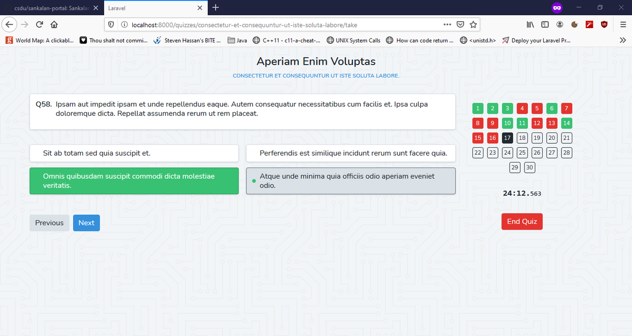 Quiz Screenshot UI
