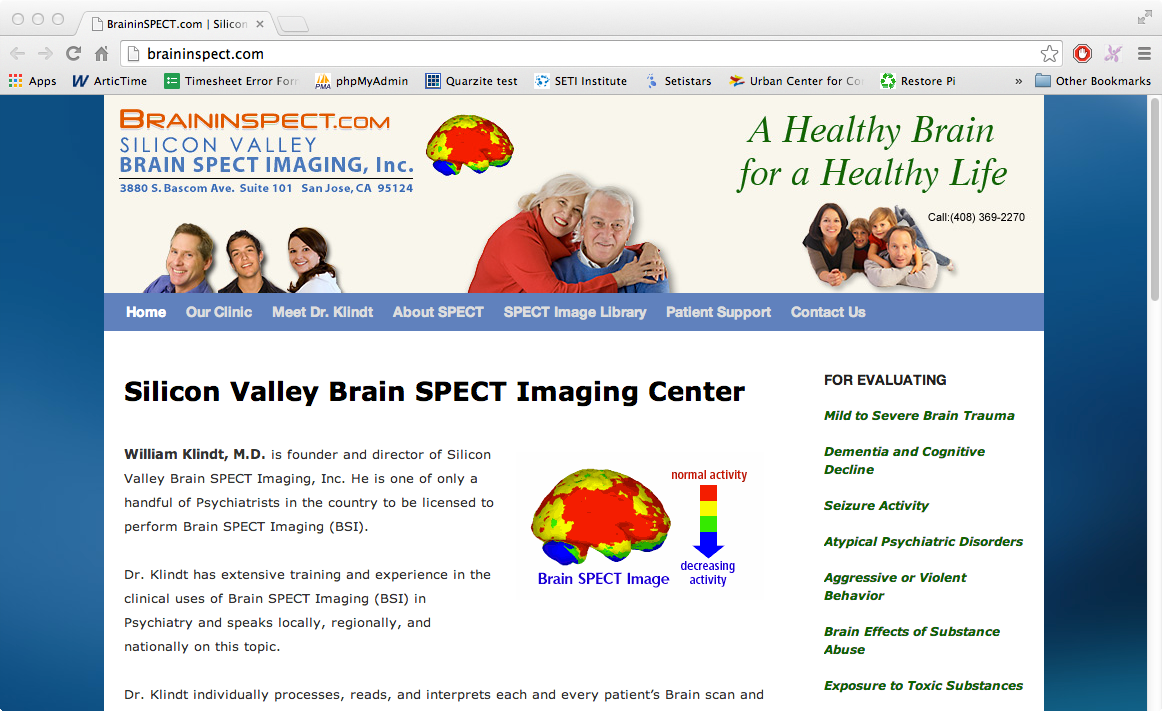 Brainspec Imaging Website Screenshot