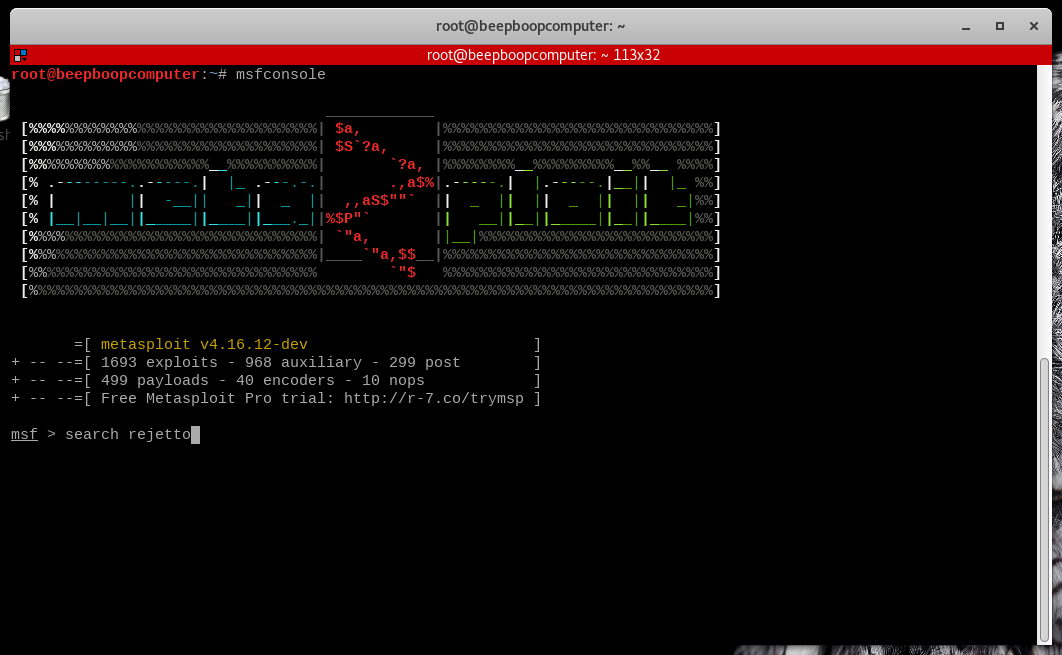 open msfconsole