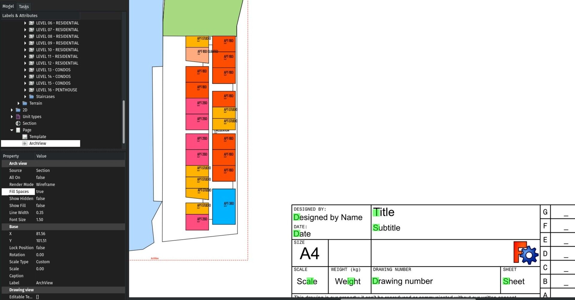 Spaces diagram in TechDraw