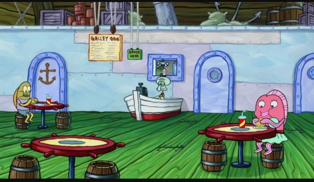 The interior of the Krusty Krab.