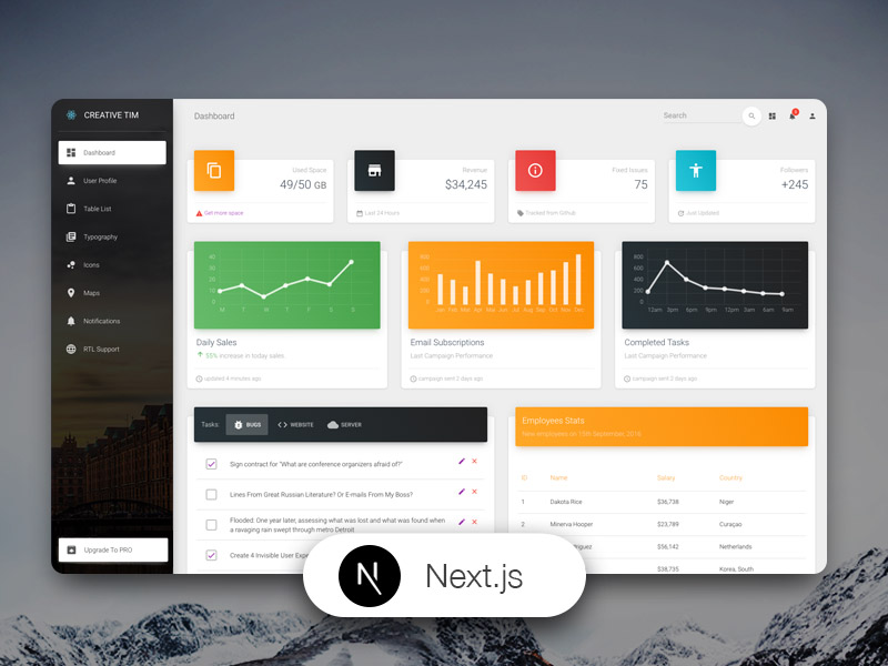 Nextjs Material Dashboard