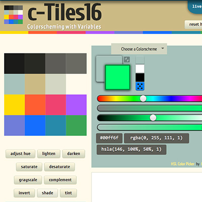 screenshot of c-Tiles16 colorschemer