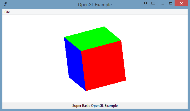 picture of gui showing OpenGL cube