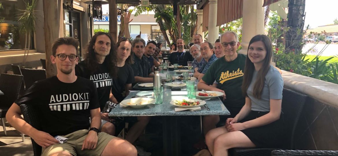 Here's me (second from left) with other AudioKit folks outside of WWDC